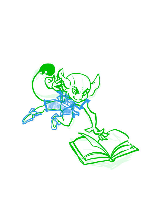 Test sketch of Kale, a goblin wizard